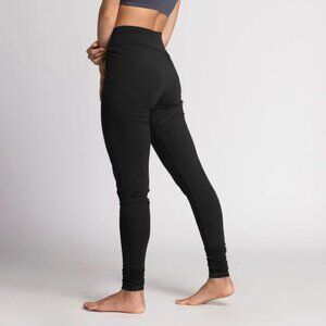 Ripple Yoga Wear | Organic Cotton Extra Long Slouchy Pants in Black | Size S